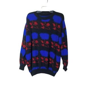 Vintage Style Bright Colored Soft Oversized Tunic Sweater With Pockets Large